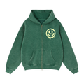 All smiles Zip-Through Boxy Fleece Hoodie