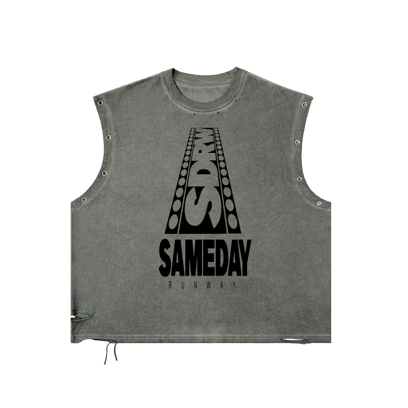 Sameday runway Distressed Grommet Eyelet Tank Top