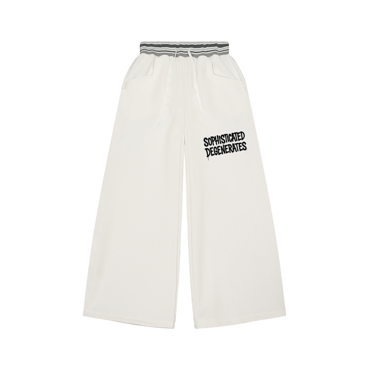 Sophisticated Degenerates Striped Waist Wide Leg Pants