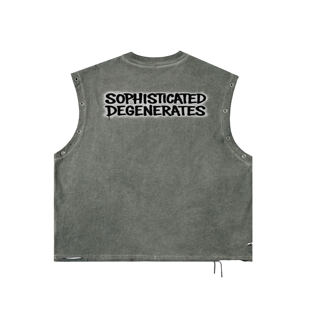 Sameday runway Distressed Grommet Eyelet Tank Top