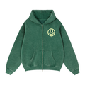 All smiles Zip-Through Boxy Fleece Hoodie