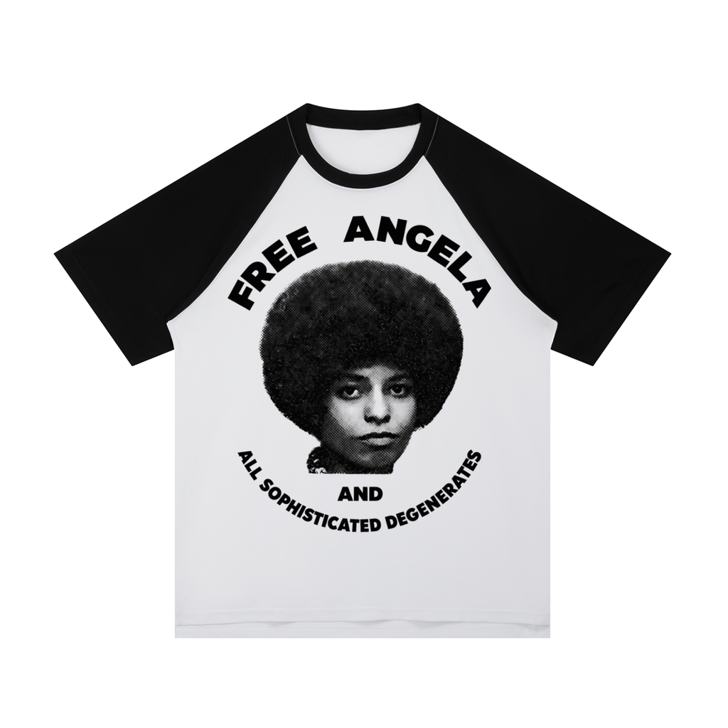 Contrast Raglan Sleeve Mesh T-Shirt