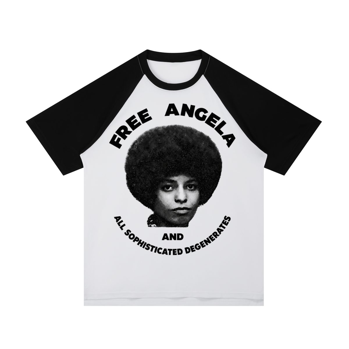 Contrast Raglan Sleeve Mesh T-Shirt