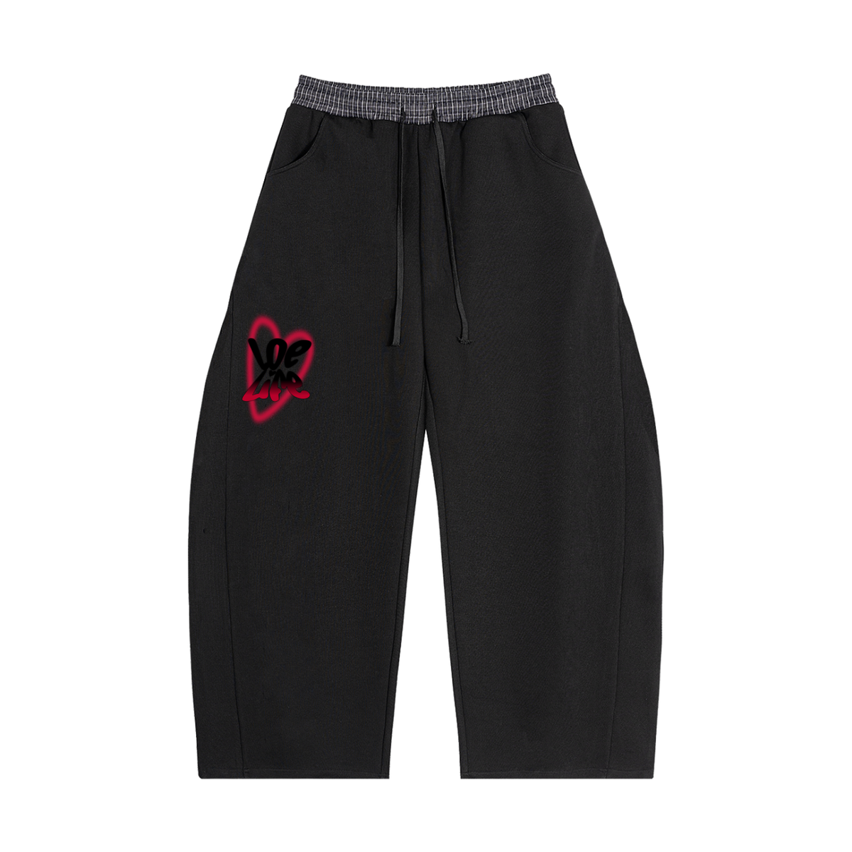 Loe Life Plaid Waistband Barrel Sweatpants