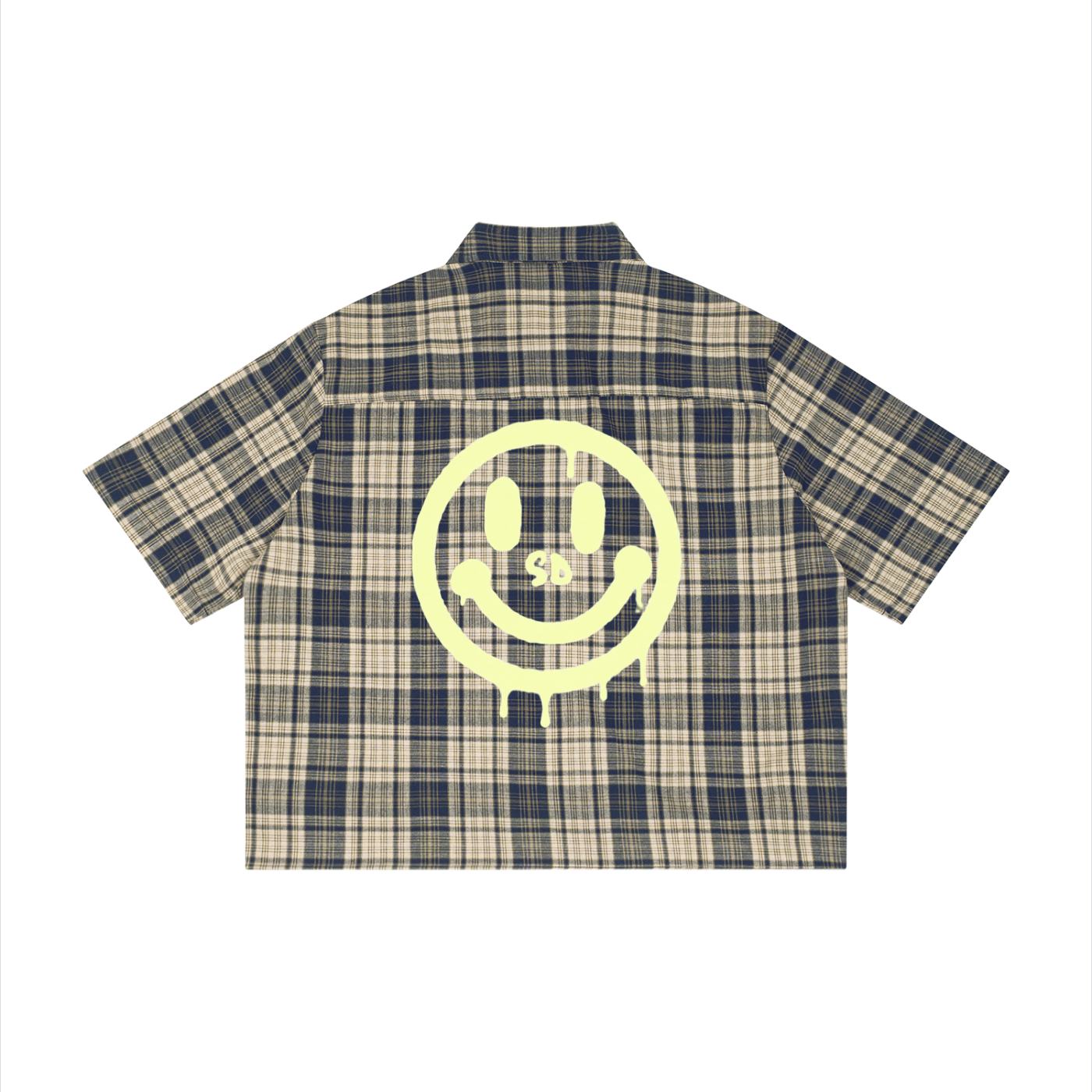 All smiles Unisex Plaid Boxy Short Sleeve Shirt