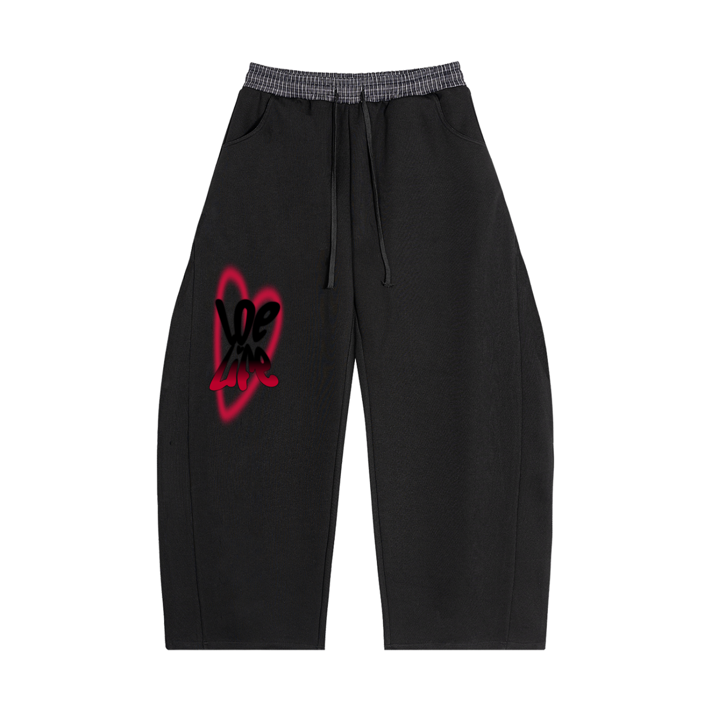 Loe Life Plaid Waistband Barrel Sweatpants