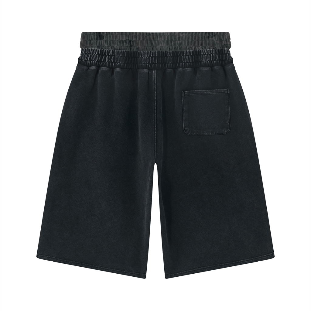 SD Unisex Vintage Wash Distressed Wide Leg Shorts