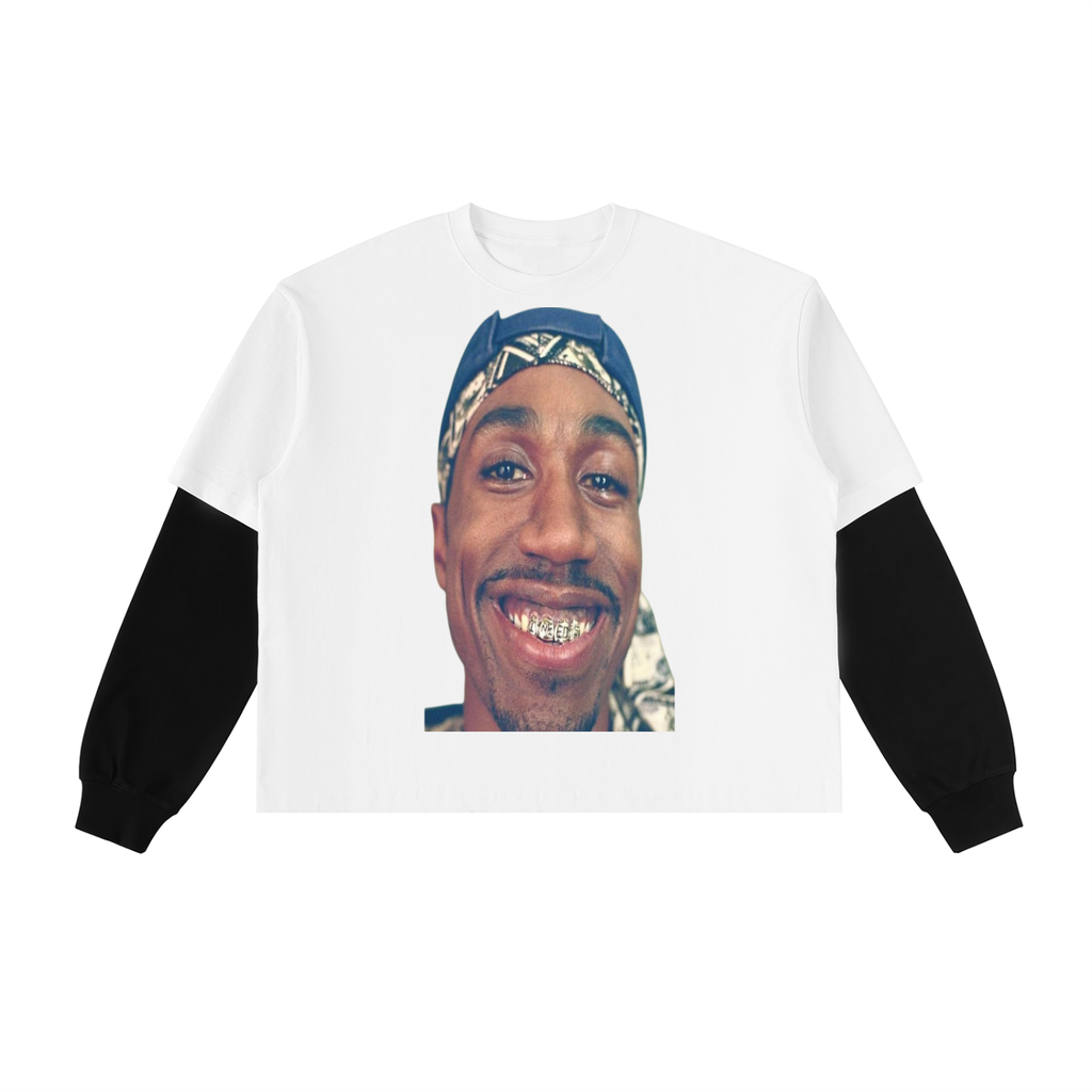 I need $ Layered Contrast Sleeve Cotton T-Shirt