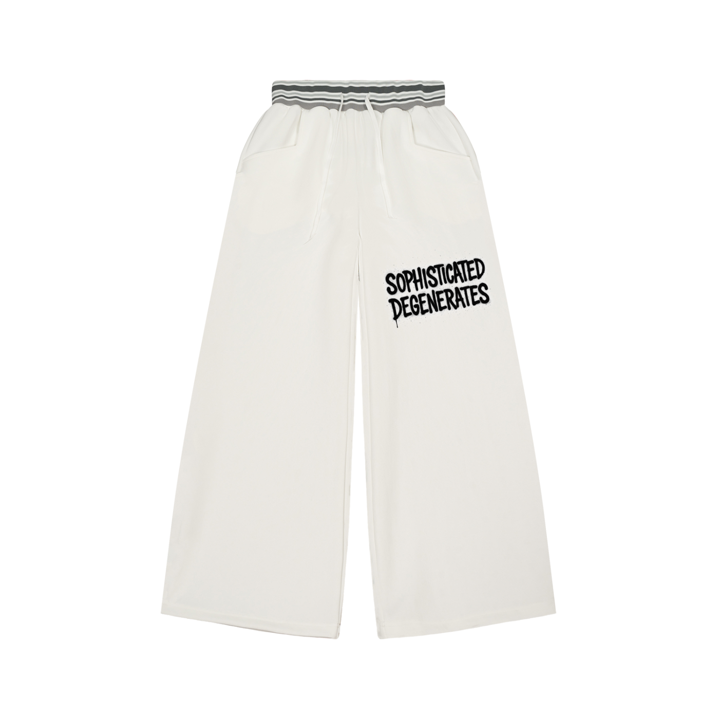 Sophisticated Degenerates Striped Waist Wide Leg Pants